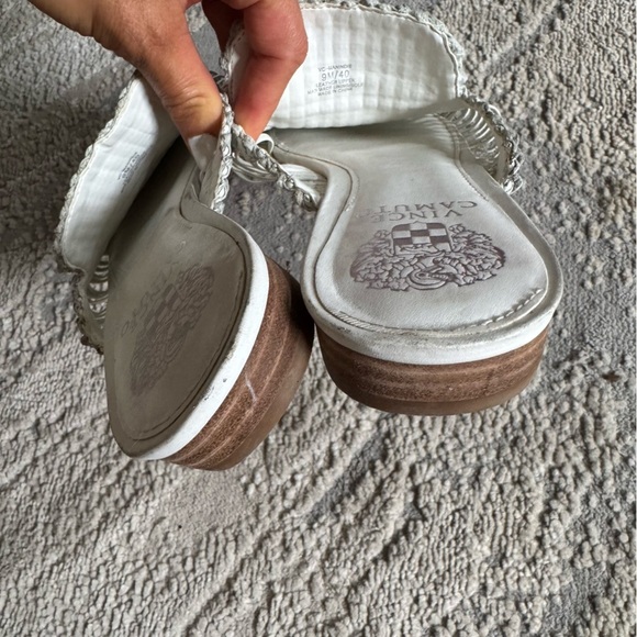 Vince Camuto Manindie White leather Pointed Toe woven Flats slip on Mules 9 - Picture 7 of 10